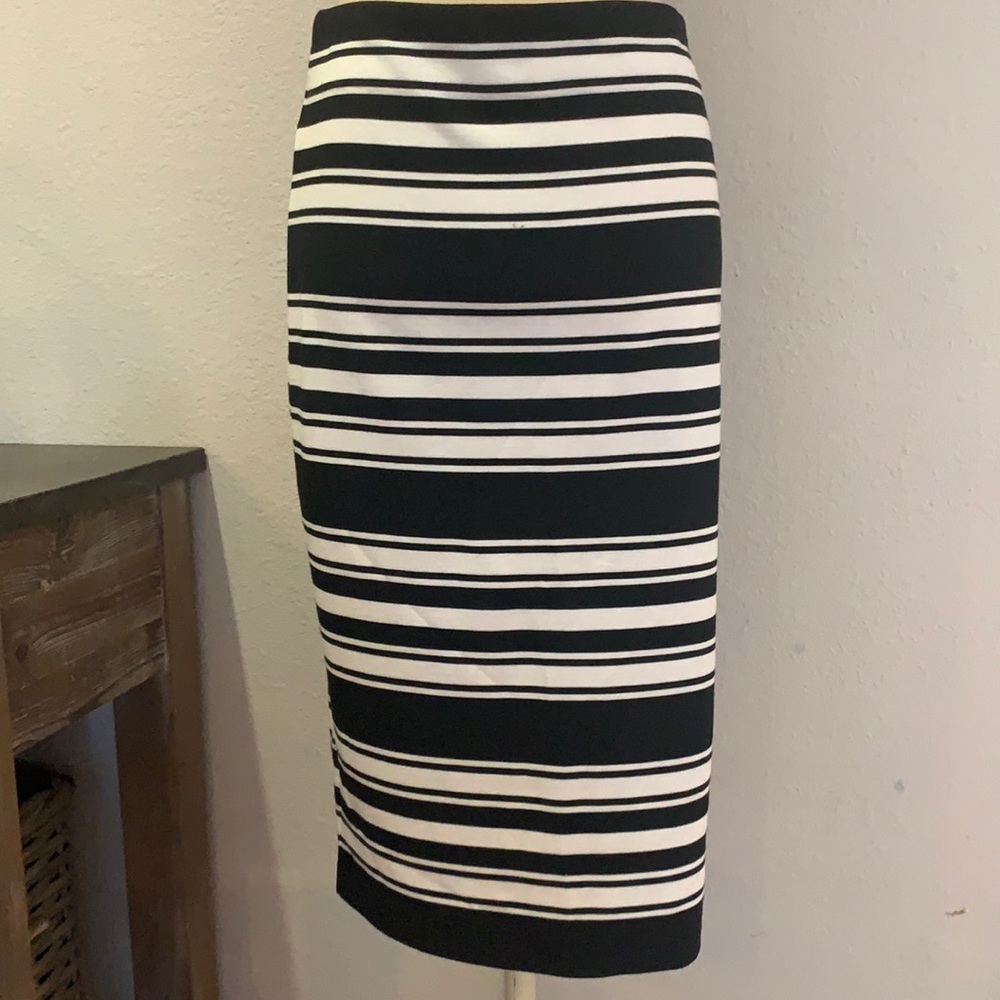 Vince camuto striped midi skirt